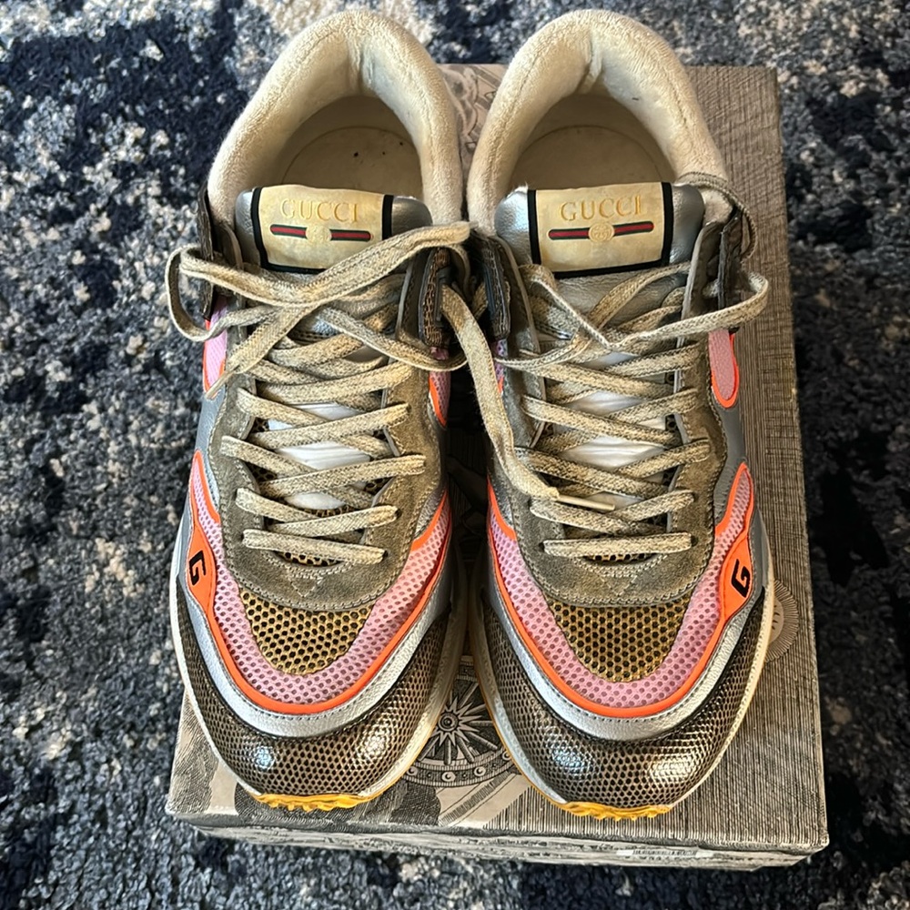 Designer Gucci Retro Sneakers Used US size 11.